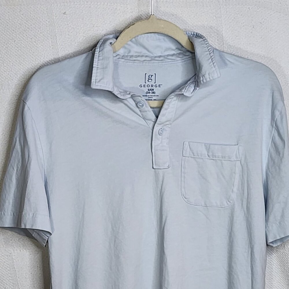 George Brand Purple Cotton Short Sleeve Pocket Front Polo Shirt Size S 34-36 - Picture 2 of 16